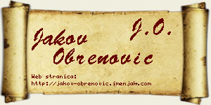 Jakov Obrenović vizit kartica